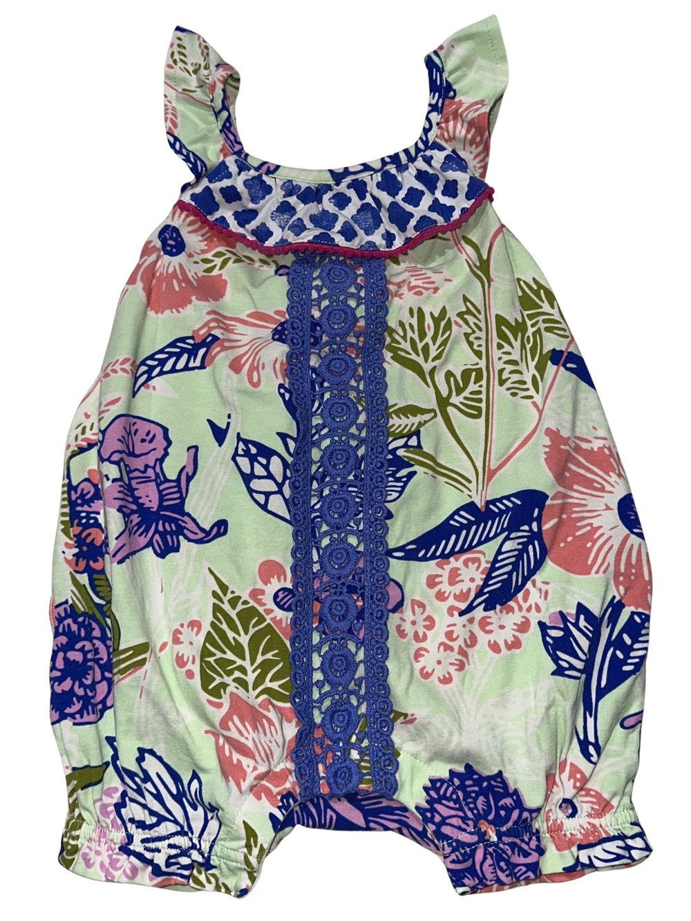 Matilda Jane Summer Floral Romper Jumpsuit Bright Colors Baby Girls Size 6/12m